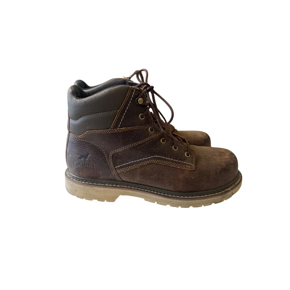 Irish Setter Brown Leather Work Boots Lace Up Slip Resistant 10.5